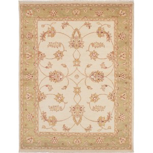ECARPETGALLERY One-of-a-Kind Chubi Collection Hand-Knotted Cream Area Rug ECR4726